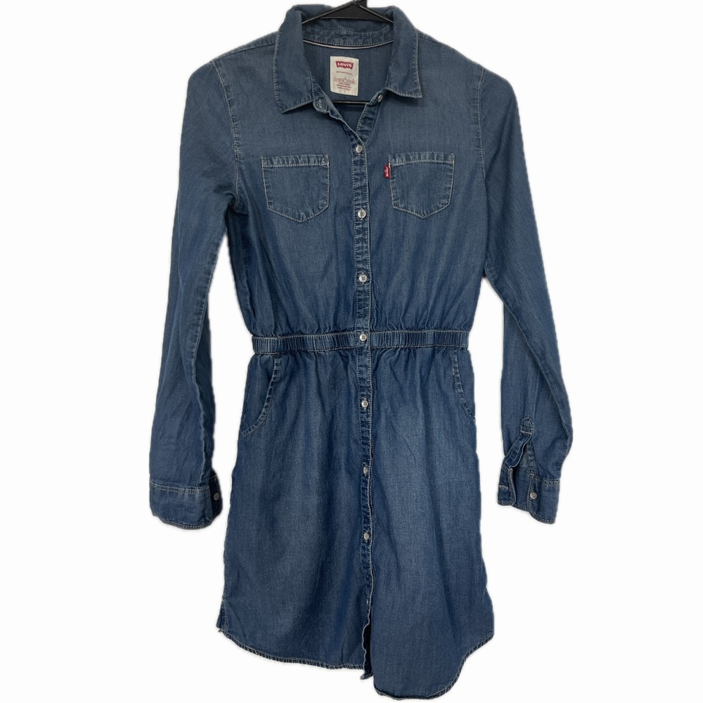Levi’s Girls Dress Size Large Blue Long Sleeve Dress